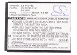 Battery for HTC PG76100 35H00143-01M, 35H-00154-01M, 35H00154-04M, BA S460, BA S