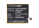 Battery for HTC D820us 35H00232-00M, 35H00232-01M, B0PF6100, BOPF6100 3.8V Li-Po