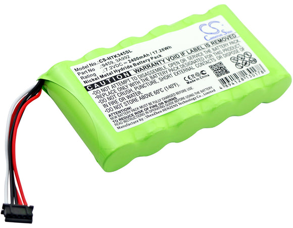 Battery for Hioki PW3360 Clamp On Power Logger 3A992, 9459 7.2V Ni-MH 2400mAh / 