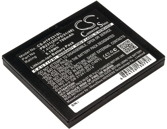 Battery for HiTi Pringo P231 PB231, PB231-2ICP5-31-48 7.4V Li-ion 700mAh / 5.18W