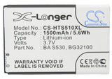 Battery for HTC C510e 35H00152-00M, 35H00159-00M, BA S530, BA S590, BG32100, BH1