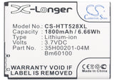 Battery for HTC T5088 35H00201-04M, 35H00201-16M, BA S890, BM60100 3.8V Li-ion 1