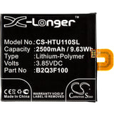 Battery for HTC Ocean Life 35H00274-0M1, B2Q3F100 3.85V Li-Polymer 2500mAh / 9.6