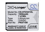 Battery for HTC Nippon 35H00189-00M, 35H00189-02M, HTI13UAA, PK07100 3.8V Li-ion
