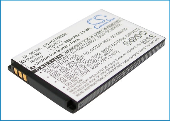 Battery for Huawei U1270 HBC80S, HBC85S 3.7V Li-ion 800mAh / 2.9Wh