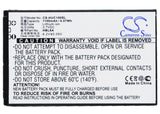 Battery for Huawei C2809 HBC100S, HBL6A 3.7V Li-ion 1100mAh