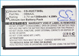 Battery for Huawei C6100 HB62L, HB6A2L 3.7V Li-ion 1300mAh / 4.81Wh