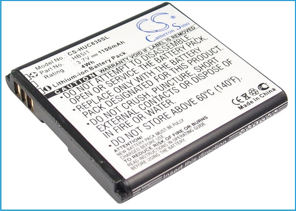 Battery for Huawei U8350 HB5I1, HB5I1H 3.7V Li-ion 1100mAh / 4.07Wh