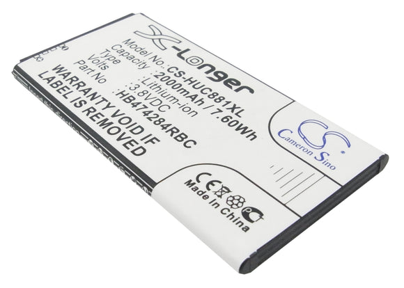 Battery for Huawei Tribute 4G HB474284RBC 3.8V Li-ion 2000mAh / 7.60Wh