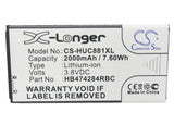Battery for Huawei Ascend G615 HB474284RBC 3.8V Li-ion 2000mAh / 7.60Wh