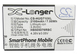 Battery for Huawei Ascend Y3II 3G 2016 HB505076RBC 3.8V Li-ion 2100mAh / 7.98Wh