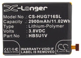 Battery for Huawei Ascend D2-2010 HB5U1V 3.8V Li-Polymer 2900mAh / 11.02Wh