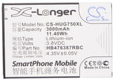 Battery for Huawei Ascend G750-T00 HB476387RBC 3.8V Li-ion 3000mAh / 11.40Wh