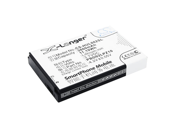 Battery for Emobile GL02P PBD02LPZ10 3.7V Li-ion 3000mAh / 11.10Wh