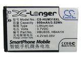 Battery for Huawei M636 HB4A1H, HBU83S 3.7V Li-ion 950mAh / 3.52Wh