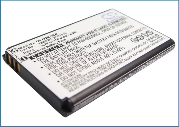 Battery for Huawei U7510 BTR7519, HB5A2H 3.7V Li-ion 1100mAh / 4.07Wh