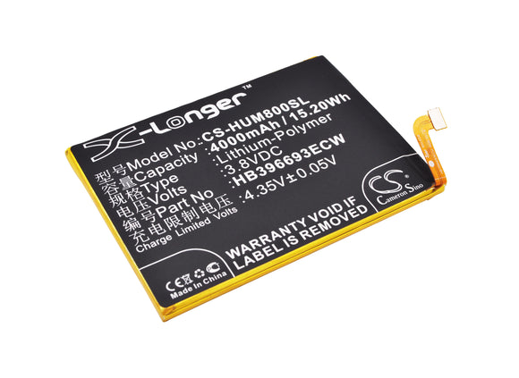 Battery for Huawei NXT-DL00 HB396693ECW 3.8V Li-Polymer 4000mAh / 15.20Wh