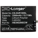 Battery for Huawei POT-L21 HB396286ECW 3.85V Li-Polymer 3300mAh / 12.71Wh