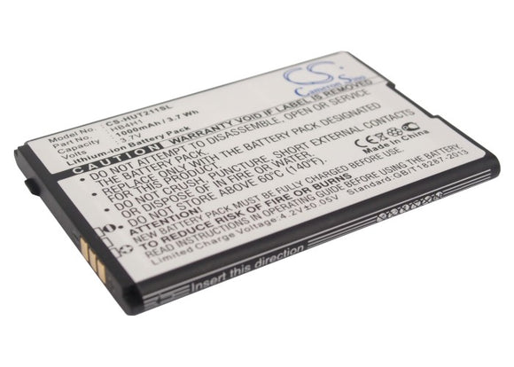 Battery for Huawei T2211 HB4H1 3.7V Li-ion 1000mAh / 3.7Wh