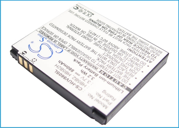 Battery for Huawei U7310 HB5B2, HB5B2H 3.7V Li-ion 880mAh / 3.2Wh