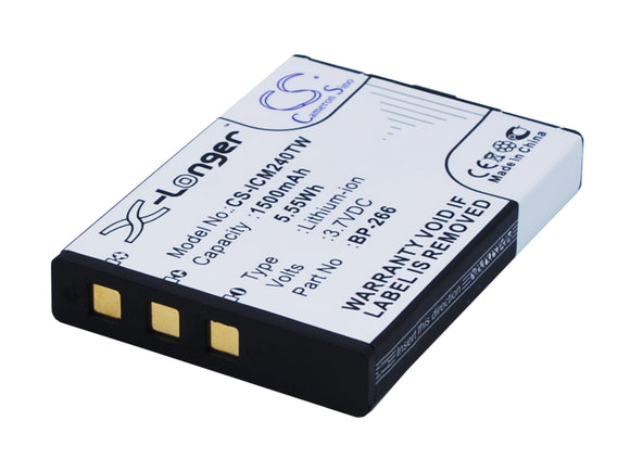 Battery for Icom IC-M24 BP-266 3.7V Li-ion 1500mAh / 5.55Wh