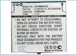 Battery for i-mate SPL BYD092930, LP083437A 3.7V Li-ion 1100mAh / 4.07Wh
