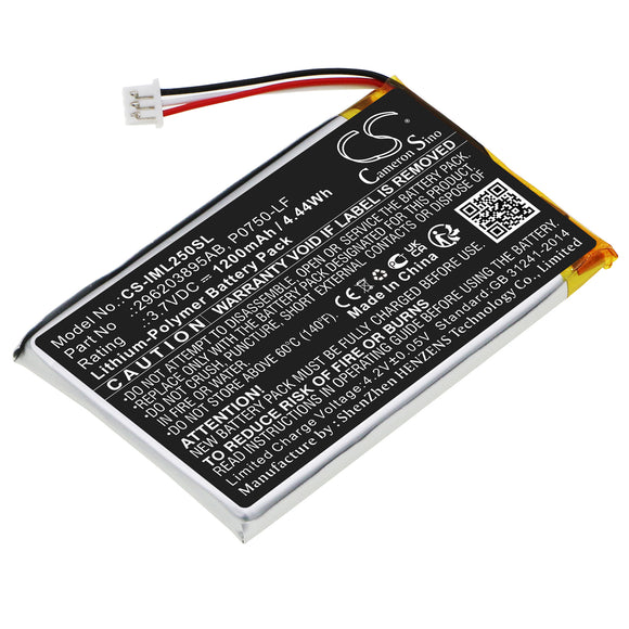 Battery for Ingenico Link 2500  296203895AB, P0750-LF 3.7V Li-Polymer 1200mAh / 