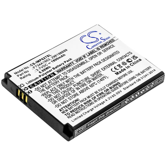 Battery for Ingenico IMP657 296196699, F734A1953 3.7V Li-Polymer 1800mAh / 6.66W