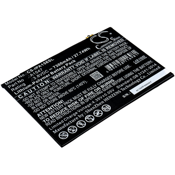Battery for Apple iPad 6 A1547 3.8V Li-Polymer 7300mAh / 27.74Wh