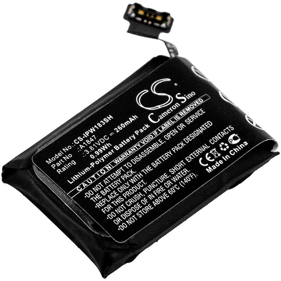 Battery for Apple Watch Series 3 GPS 38mm A1847 3.81V Li-Polymer 260mAh / 0.99Wh