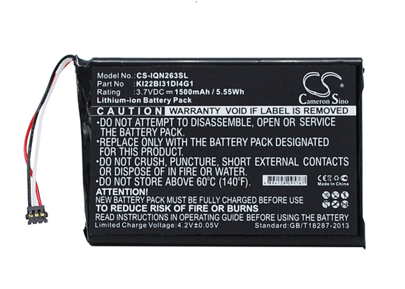 Battery for Garmin Nuvi 2639LMT KI22BI31DI4G1 3.7V Li-ion 1500mAh / 5.55Wh