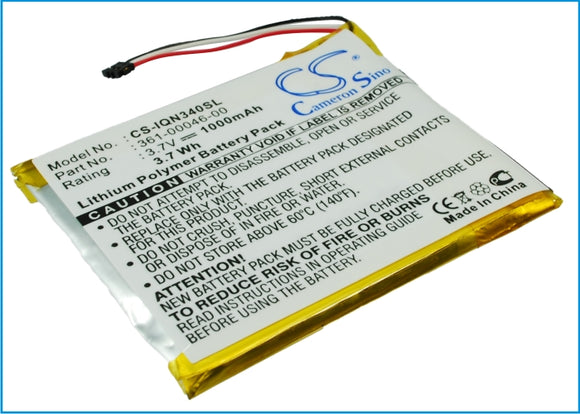 Battery for Garmin Nuvi 3750 361-00046-00 3.7V Li-Polymer 1000mAh / 3.70Wh