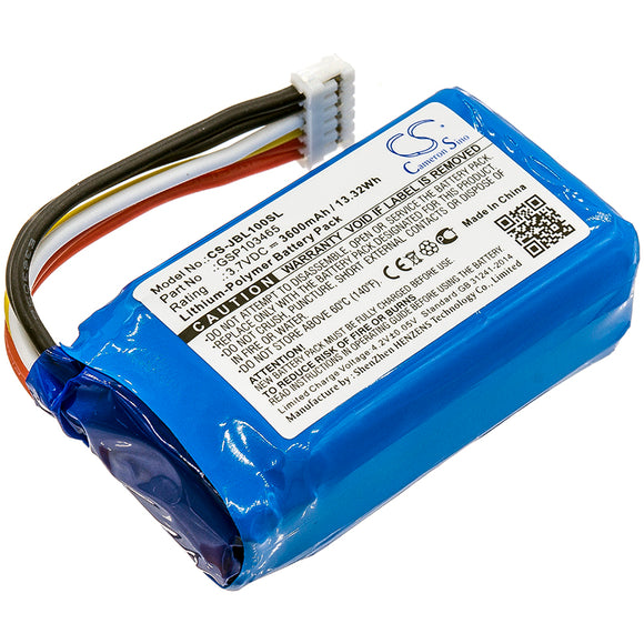 Battery for JBL Link 10 GSP103465 3.7V Li-Polymer 3600mAh / 13.32Wh