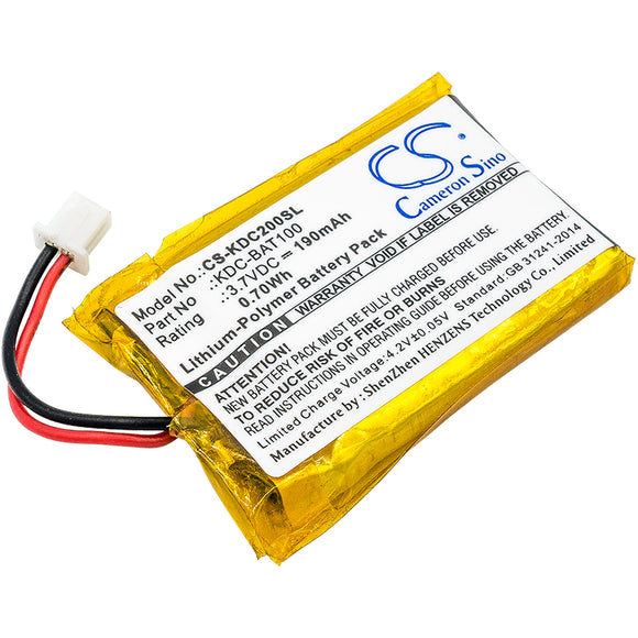 Battery for KOAMTAC KDC-100 02-980-8680, KDC-BAT100 3.7V Li-Polymer 190mAh / 0.7