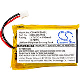 Battery for KOAMTAC KDC-100 02-980-8680, KDC-BAT100 3.7V Li-Polymer 190mAh / 0.7