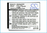 Battery for Kodak EasyShare V610 KLIC-7001 3.7V Li-ion 720mAh / 2.7Wh