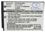Battery for Kodak Easyshare V1003 KLIC-7003 3.7V Li-ion 1050mAh / 3.89Wh
