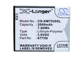 Battery for KAZAM Tornado2 5.0 KTT50, KTT50-GHABD002643 3.8V Li-Polymer 2000mAh 