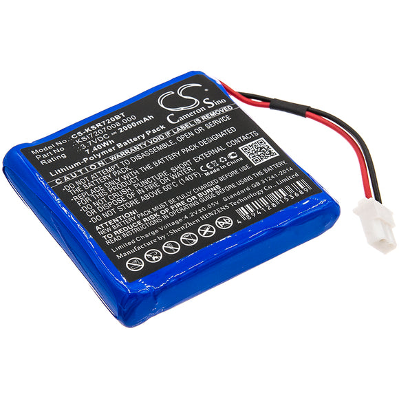 Battery for Ksenia Radius Indoor Siren KSI7207008.000 3.7V Li-Polymer 2000mAh / 