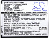 Battery for K-Touch Touch 5 TBT5957 3.8V Li-ion 2200mAh / 8.36Wh