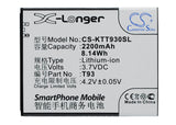 Battery for K-Touch T93 T93 3.7V Li-ion 2200mAh / 8.14Wh