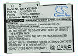 Battery for KYOCERA Loft S2300 C10K06SHQ, TXBAT10186 3.7V Li-ion 950mAh