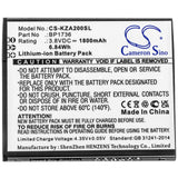 Battery for Kazuna KAZN20PP BP1736 3.8V Li-ion 1800mAh / 6.84Wh