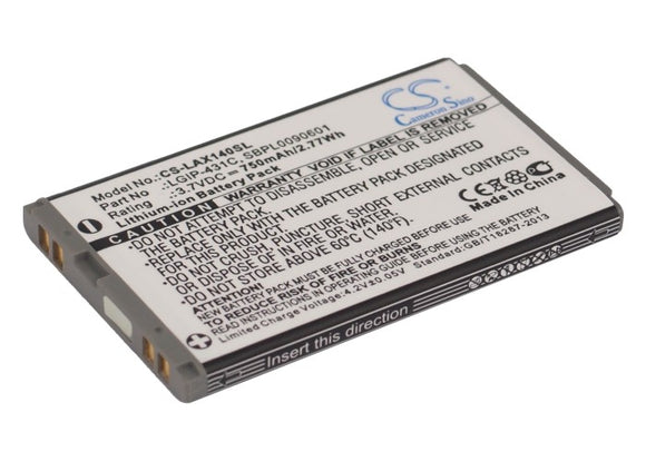 Battery for LG UX145 LGIP-431C, SBPL0090601 3.7V Li-ion 750mAh