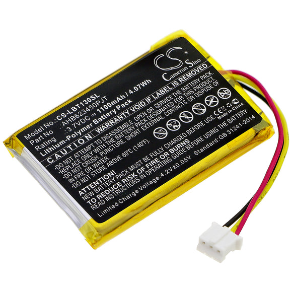 Battery for Listen Technologies LBT-1300 AHB623450PJT 3.7V Li-Polymer 1100mAh / 