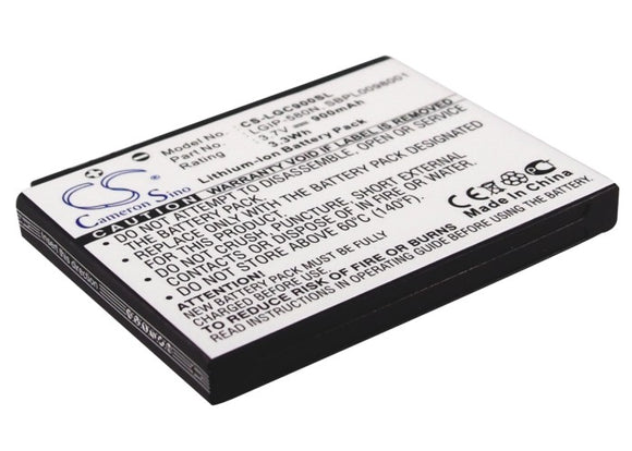 Battery for LG UX700 LGIP-580N, SBPL0098001, SBPL0098701 3.7V Li-ion 900mAh