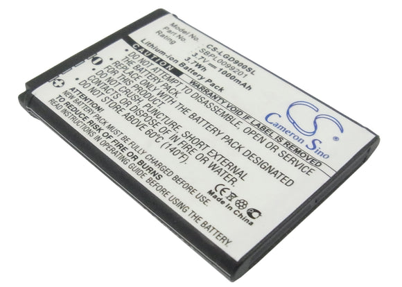 Battery for LG BL40 Chocolate LGIP-520N, SBPL0099201 3.7V Li-ion 1000mAh