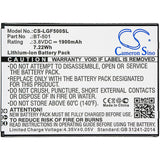 Battery for Leagoo Alfa 5 BT-501 3.8V Li-ion 1900mAh / 7.22Wh