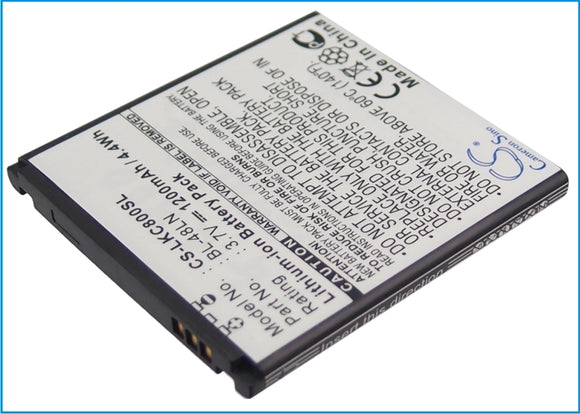 Battery for LG C800G BL-48LN 3.7V Li-ion 1200mAh / 4.44Wh