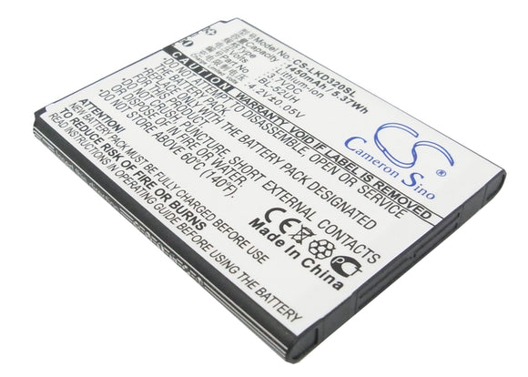 Battery for LG D320 BL-52UH, BL-52UHB, EAC62258202 3.7V Li-ion 1450mAh / 5.37Wh